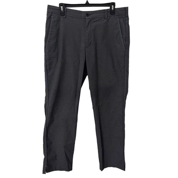 Nike Golf Pants Gray With White Stitching‎ Dri Fit Flat Front Stretch 34 x 30 - Picture 1 of 6